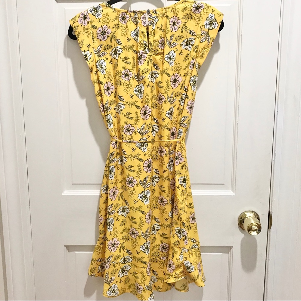 LOFT Garden Tie Waist Flounce Dress - Picture 8 of 8